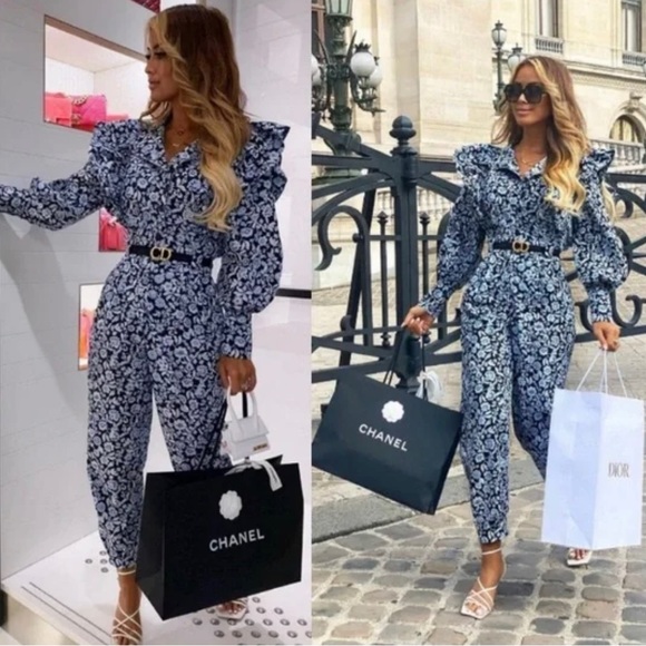 Zara Floral ruffle jumpsuit - Picture 5 of 15